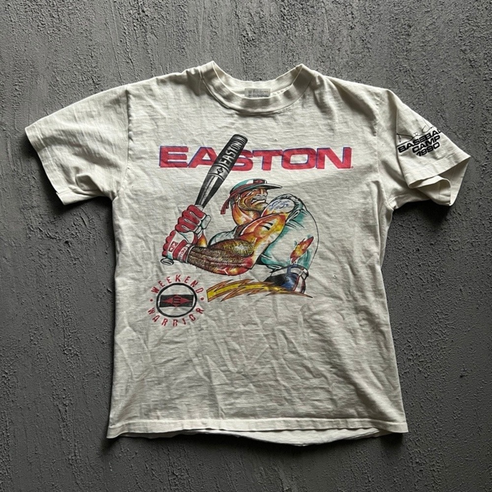 Vintage Easton‎ Shirt Small White 1990s Baseball Camp Weekend Warrior